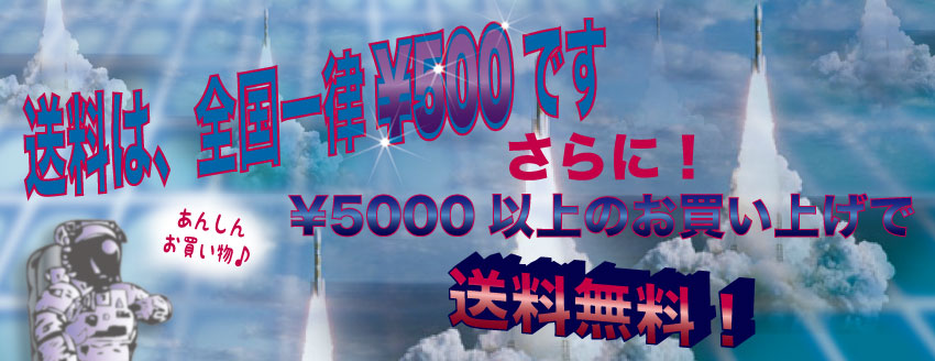 送料は全国一律500円です。さらに、5000円以上のお買い上げで送料無料！