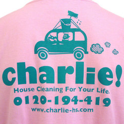 charlie!Tシャツライトピンクバックプリント