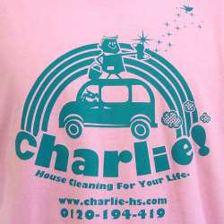 charlie!Tシャツライトピンクフロントプリント